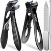DRMODE Tagliaunghie uomo piedi, set tagliaunghie professionale grande ergonomico per anziani con testa ad angolo, taglia unghie per piedi mani unghie spesse con ampia apertura lima per unghie e stuzzicadenti