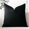 Artscope 1 Pezzi Federe per Cuscini in Finto Lino Minimalista Copricuscini Decorativo per Domestica Soggiorno Camera da Letto Divano 60x60cm, Nero