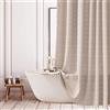 ggaimwf Tenda doccia bohemien tessuto con texture lino tenda per bagno con nappe Resistente all'acqua lavabile tenda doccia stile bohemien country con ganci 180 x 180 cm Marrone