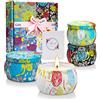 CREASHINE Candele Profumate Set Regalo per Donna 4 * 5.6oz Cera di Soia Naturale,Alleviare Lo Stress e Aromaterapia per Festa della Mamma Compleanno Anniversario San Valentino Bomboniera Natale