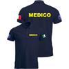 WIXSOO Polo Medico Uomo Manica Corta con Bandiera Italia e Stella della Vita (S)