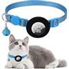 Ledeak Airtag Collare Gatto, Riflettente Collare Gatto Compatibile con GPS Airtag, Collarino Gatto Antistrozzo con Modello Zampa di Gatto, Regolabile Collare Gatto per Gattini, Gatti (Blu)