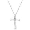 GAVU Collana Argento 925 da Donna con Croce Cristiana, Collana Punto Luce Donna, Ciondolo Croce Argento con Diamante di Zirconia Cubica