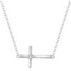 GAVU Collana Donna Argento 925 con Ciondolo Croce Laterale, Collana Punto Luce da Donna con Croce Cristiana, Regalo Cresima e Comunione
