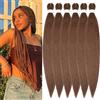 YDDM Easy Braid Pre stretched Braiding Hair Extensions 20 Inch 6Packs Yaki Textured Crochet Synthetic Hair Hot Water Setting Crochet Extensions (20 Inch, 30#)