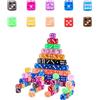 HUAZIZ Set di 100 dadi colorati a 6 facce Dice Game D6 dadi 16 mm per Giochi da Tavolo, Multigioco, Giochi per Set a più Lati Angolo arrotondato