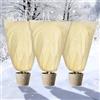 FFTANXS 3 Pezzi 80 * 120cm Tessuto Non Tessuto per Piante 80 g/m²,Telo Antigelo per Piante,Telo Piante Inverno con Cerniera e Cordoncino,Riutilizzabile TNT per Piante per Palme Piante da Balcone