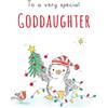 Piccadilly Greetings Biglietto di Natale per una figlioccia molto speciale pinguino - 20,3 x 15,2 cm