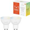 Hombli Confezione da 2 Lampadine Smart | GU10 Luce Dimmerabile da Bianco Caldo a Bianco Freddo | 4.5W, 300 Lumen, CCT | Installazione Facile | Controllo Vocale | Compatibile con Google, Alexa & Siri