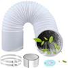 ComPDCVD 100mm Bianco Tubo di Scarico 6 m Condotti Tubo di Ventilazione Flessibile in Alluminio PVC con 2 Fascette Stringitubo in Acciaio per Aria Condizionata, Asciugatrice, Cappa Aspirante
