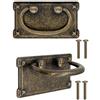 Fuxxer® 2 maniglie pieghevoli per cassetti, 95 x 52 mm, color bronzo e ferro, set da 2