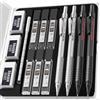 Nicpro Set di 4 matite meccaniche in metallo da 0,5 mm e 0,7 mm con custodia, matite per artisti MP1000 con 4 tubi HB e 2B, 3 gomme, 9 ricariche per scrittura artistica, disegno, nero e argento