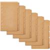 SUPERFINDINGS 30 foglio Divisori per Raccoglitori A 5 linguette Carta Kraft A6 Divisori per Raccoglitori A 6 fori 17.3x10.4cm Divisori per Indici per Quaderni A6 con Linguette Pagina Indice