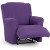 ECOMMERC3 | Copridivano universale e versatile per divano, colore viola, protezione facile da posizionare per schienale, seduta e braccia