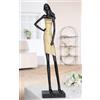 GILDE Dorada, statuetta in resina, oro/nero, motivo donna, altezza: 44,5 cm, larghezza: 13,5 cm, profondità: 8 cm, decorazione, scultura, accessorio per la casa, idea regalo