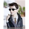 Casablanca modernes Design Casablanca - Statuetta da gentiluomo con sigaro - Poli, grigio/nero, lucido, altezza: 25 cm, larghezza: 17,5 cm, profondità: 10,5 cm, decorazione, da collezione, regalo, opera d'arte