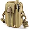 ZhaoCo Marsupio Tattica EDC Pouch Camo Multiuso Sacchetto Militare di Nylon Tattico Da Cintura Borsello Porta Cellulare Hiking Campeggio - Cachi con cinturino