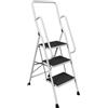 Home Vida Scala a 3 gradini con corrimano di sicurezza, in acciaio resistente, pieghevole portatile, tappetino antiscivolo, per casa, cucina, fai da te, giardinaggio, capacità massima 150 kg