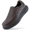 FitVille Scarpe Casual da Uomo Scarpe in Pelle Extra Larghe Slip on Mocassini Comodi 44.5 EU Larga Nero