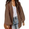 Onsoyours Cardigan Donna Cappotto a Maglia Cardigan Aperto Anteriore Maniche Lunghe Cappotti Maglione Sweater Giacche Oversize A Marrone 3XL