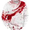 Surttan Felpa di Halloween da Uomo Horror Sweatshirt Orrore Del Sangue a Maniche Lunghe Halloween Felpe Senza Cappuccio Uomo Oversize Hoodie Punk Fantasia Specifico Maglie Girocollo Pullover Vintage Gotico