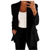 Generic 2024 Completo Donna Elegante 2 Pezzi Risvolto Cerimonia Tailleur da Ufficio a Maniche Lunghe con Bottoni Giacca Formale Completo di Pantaloni Giacca Tinta Unita Curvy Blazer per Matrimoni