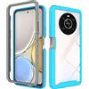 XINYEXIN Cover per Honor Magic4 Lite 4G/5G, Custodia Antiurto 360 Gradi con Rinforzato Bumper, Full Body Rugged Trasparente Cover Military Heavy Duty Armour Case - Blu Chiaro