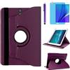 R.SHENGTE Custodia per Samsung Galaxy Tab S3 9.7 pollici 2017 (SM-T820 SM-T825) - Rotazione di 360 gradi Custodia protettiva completa per supporto,Con Penna Stilo, Pellicola Per Schermo (Purple)