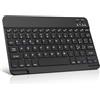 WAVATA Tastiera Bluetooth per iPad/iOS/Android, Wireless Tastiera per Tablet Portatile da 10 Pollici Layout Italiano, Ricaricabile Tastiera per Samsung/Huawei/Lenovo, Nero