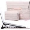 HYZUO 13,3-14 Pollici Donna Custodie per PC Portatili con Supporto per MacBook Pro 14 M4/M3/M2/M1 2025-2021, Air 13,3, 13,5-13,8 Surface Laptop, con Borsa Piccola, Modello Coccodrillo Albicocca