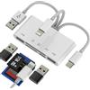 HOYULLI Adattatore USB C Lightning USB(5in1) OTG 3.0 Cavo Lettore Schede SD Per Apple IPhone 15 14 Micro SD Scheda Card Reader TF Memoria Chiavetta Per iPad PC Adapter Camera Memory Compatibile Per Samsung