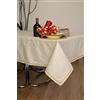 ESSE HOME -Tovaglia Rettangolare - Quadrata - Rotonda - Ovale - Misto Cotone Antimacchia - PATTY (T ov 140x220, LINO-ORO)