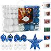 Aitsite 101PCS Palle di Natale 2CM/ 4CM/ 6CM Plastica Palle e Palline per L'Albero Impostare Ornamento Dell'Albero per la Decorazione dell'albero di Natale（Bianco e blu）