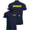 WIXSOO Polo Infermiere Uomo Manica Corta con Bandiera Italia e Stella della Vita (XXL)