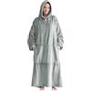 Good Nite Wearable Blanket Coperta con cappuccio oversize per donne e uomini Sherpa Coperte per adulti Soffice e calda coperta con cappuccio con tasche Grigio
