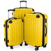 HAUPTSTADTKOFFER - SPREE - Set di 3 valigie, Valigie rigide, Trolley con 4 doppie ruote, Bagaglio da viaggio opaco, Set da viaggio, TSA, (S, M e L), Giallo