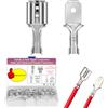 Satisby Capicorda Maschio e Femmina 6,3 mm ispessite | 100 pz femminile 6.3mm connettore a crimpare non isolato e 100pz faston maschio, ottone stagnato, con guaina isolante