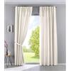 Gardinenbox Cationic Jena 2019037-2 - Set di 2 tende con passanti nascosti, 225 x 140 cm (altezza x larghezza), effetto lino, oscuranti, con fermatenda, colore: crema