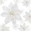 Boao 24 decorazioni per albero di Natale a forma di stella di Natale glitterate, 9,6 cm e 15,2 cm (bianco)
