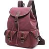 POSSOBAG Uomo Tela Zaino Viaggio Vintage Daypacks per 14 Pollici PC Scuola Zainetto Casuale Uomo College Campeggio All'aperto Lavoro Quotidiano Canvas Zaino Rosso