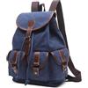 POSSOBAG Uomo Tela Zaino Viaggio Vintage Daypacks per 14 Pollici PC Scuola Zainetto Casuale Uomo College Campeggio All'aperto Lavoro Quotidiano Canvas Zaino Blu B