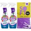 FEI FAN Detergente Multiuso Spray, Profumatore Igienizzante Superconcentrato, MAGIA DI FRUTTA. Deterge, Rimuove Germi e Batteri. Per Ambienti, Tessuti, Superfici, Pavimenti 750ml (2 Spray)+Panno In Lattice