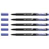 BIC Fineliner Intensity - Set di 5 penne in feltro con punta fasciata, in metallo sottile, 0,4 mm, colore: blu