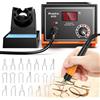 Preciva Pirografo per Legno con Display Digitale Temperatura 250-700°C, Kit Pirografia Professionale con 20 Teste Intercambiabili, Penna Incisione Legno Pelle DIY (Pirografia Singola)