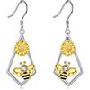 Vadmans Orecchini api girasoli in argento sterling che dragonfly mucca Colibrì penzolano orecchini a bombe api per le api per le ape gioielli di compleanno regali di compleanno per donne