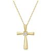 GAVU Collana Donna Argento Placcato Oro 14K con Ciondolo Crocifisso, Collana Punto Luce Donna, Ciondolo Croce Oro con Diamante di Zirconia Cubica