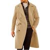 Generico Trench Lungo Uomo Lana Doppio Petto Caldo Classico Cappotti in Tweed Elegante Capispalla a Maniche Lunghe Viaggi Trench da Uomo a Vento Lungo Soprabito Media Lunghezza Invernale Business