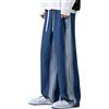 Beokeuioe Jeans da uomo Baggy Hip Hop Stretch Fit Print Jeans Baggy Y2k Jeans Uomo Pantaloni Denim Pantaloni Vintage 90 Larghezza Jeans Uomo Pantaloni Cargo Pantaloni Streetwear, B blu., L