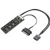 ROCKETEK Splitter USB a 9 pin con cavo di alimentazione SATA, 4 porte USB 2.0 interne, estensione hub USB interno, connettore splitter USB 2.0 per la scheda madre, adattatore per CPU, ventola e luce RGB