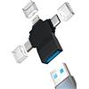 HOYULLI Adattatore USB C Lightning Micro USB A USB (3in1)per IPhone 15 1Cavo OTG 3.0 Femmina Chiavetta Per Apple Adattatori Tipo C Convertitore Type C iPad Fotocamera Trasferire Compatibile Per Samsung TP-OTG